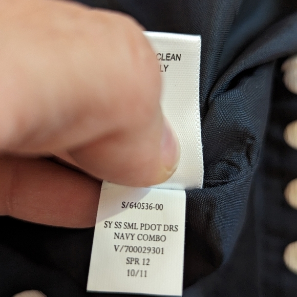 Banana Republic NWT Navy Polka Dot Sheath Dress Petite 2P Cotton Blend Workwear - Picture 5 of 16